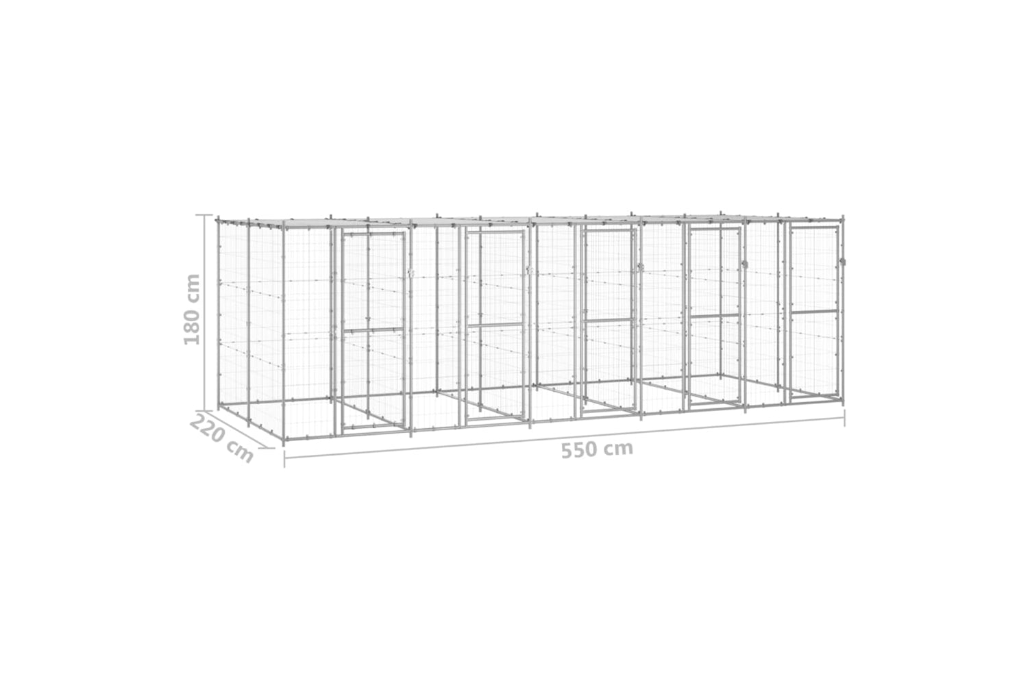 Vidaxl 3082274 Outdoor Dog Kennel Galvanised Steel With Roof 12.1 M2-6
