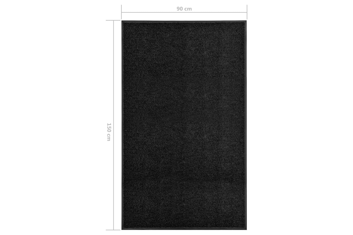 vidaXL 323413 Doormat Washable Black 90x150cm-6