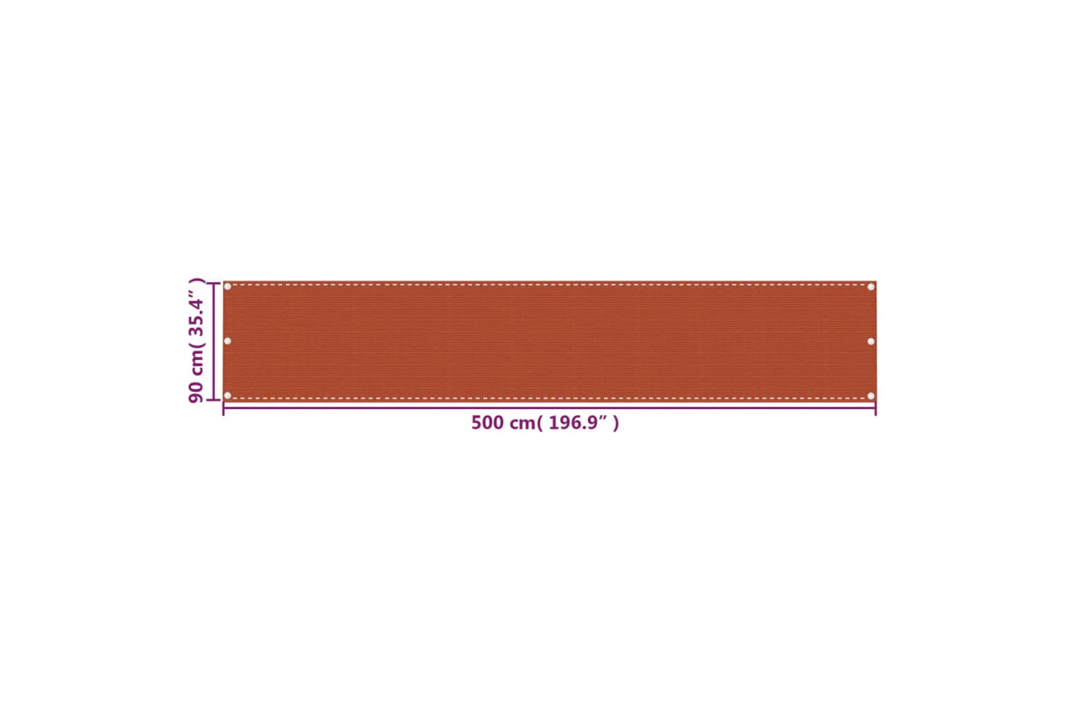 vidaXL 311022 Balcony Screen Orange 90x500cm Hdpe-5