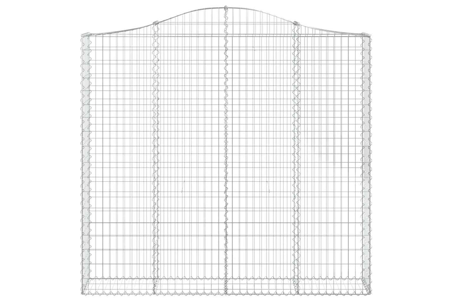 vidaXL 3145515 Arched Gabion Baskets 3 Pcs 200x30x180/200cm Galvanised Iron-3