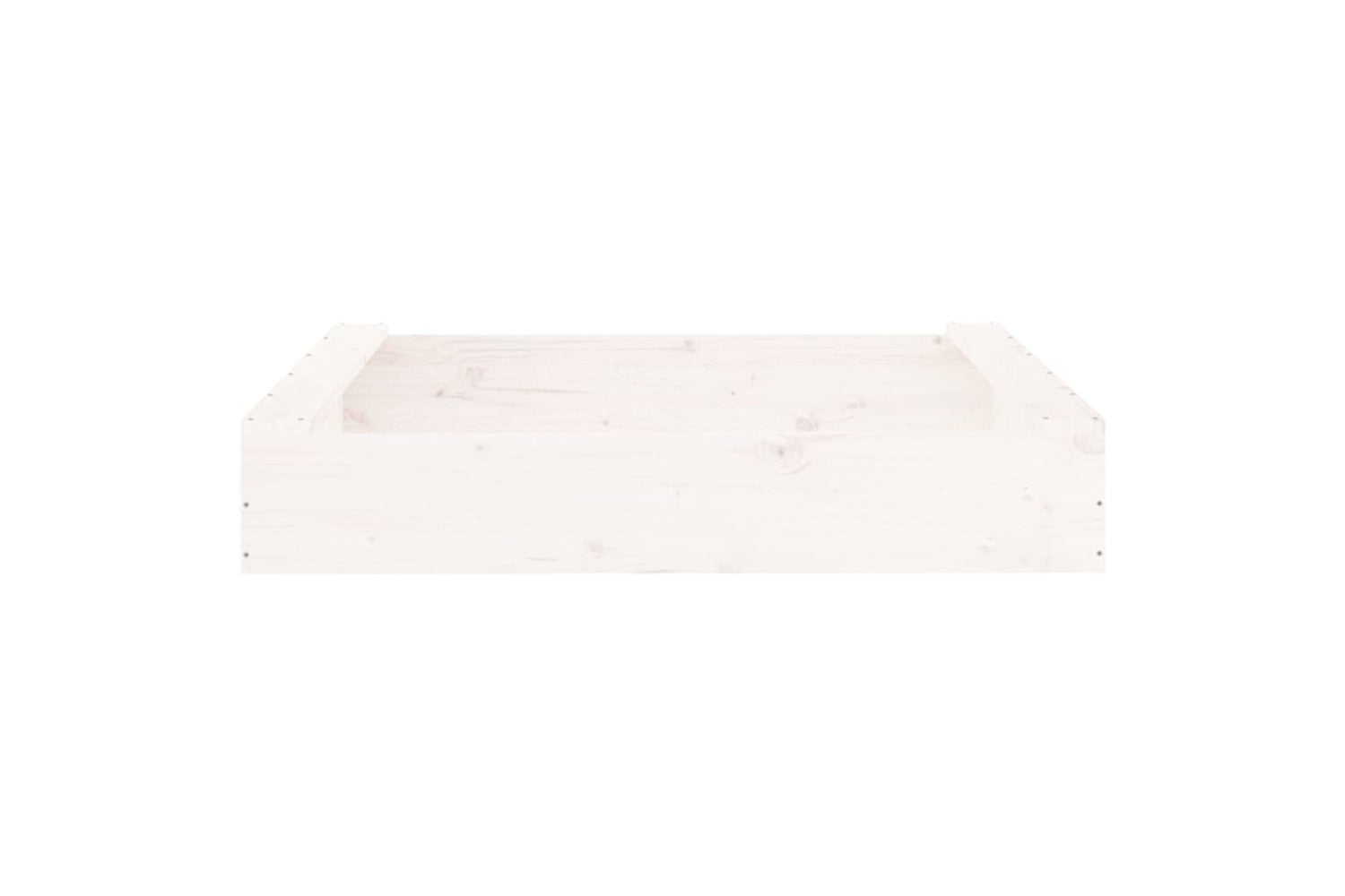 vidaXL 825031 Sandbox With Seats White Square Solid Wood Pine-3