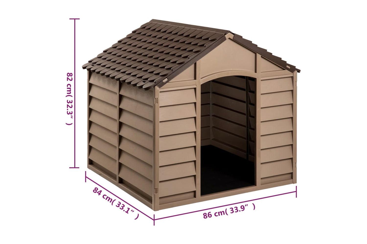 vidaXL 94214 Dog House Brown 86x84x82cm Polypropylene-7