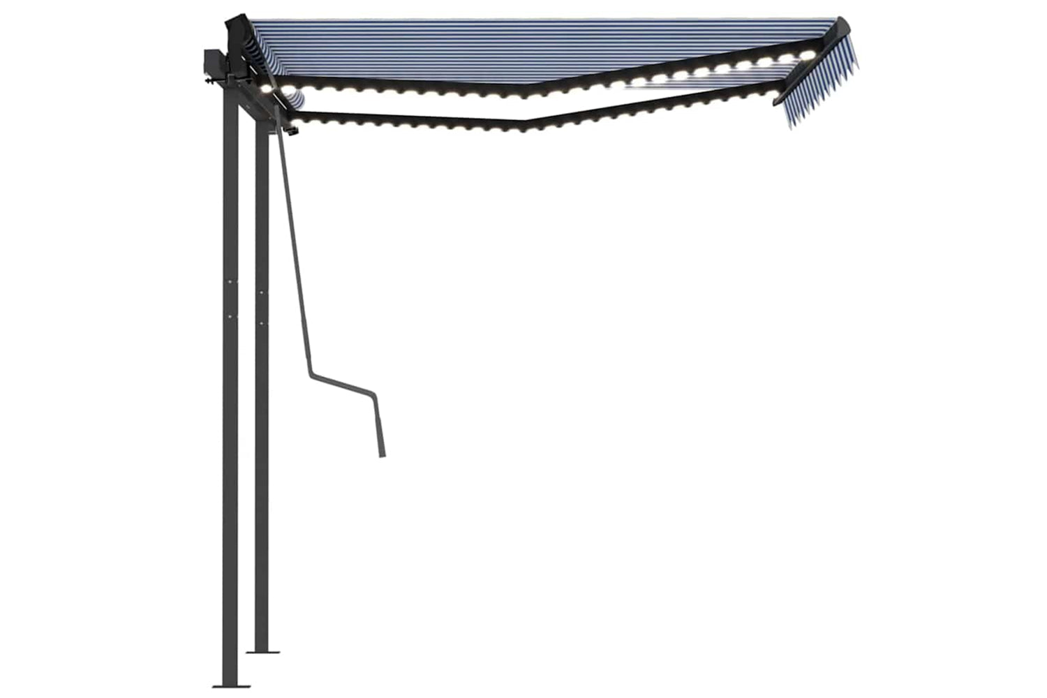 Vidaxl Manual Retractable Awning With Led 3.5x2.5 M Blue And White-5