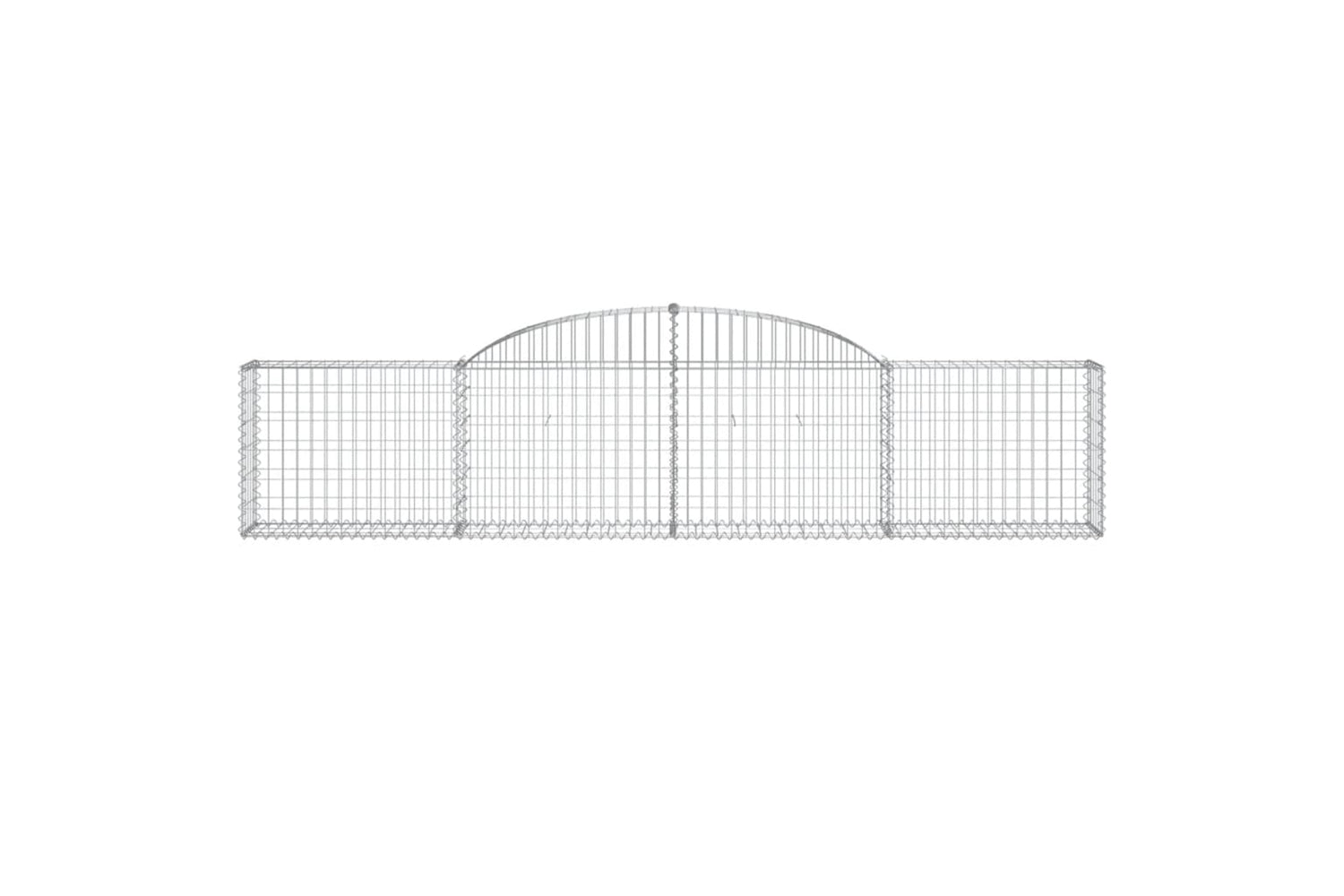 vidaXL 3146486 Arched Gabion Baskets 3 Pcs 300x30x60/80cm Galvanised Iron-3