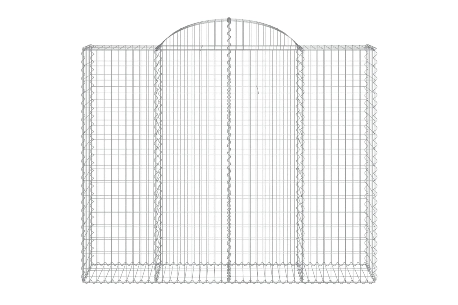 vidaXL 3146387 Arched Gabion Baskets 6 Pcs 200x50x160/180cm Galvanised Iron-3