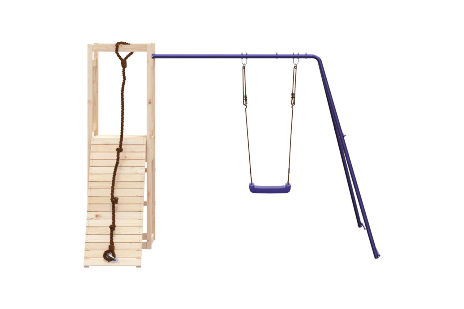 Vidaxl 3155948 Playhouse With Climbing Wall Swing Solid Wood Pine-4