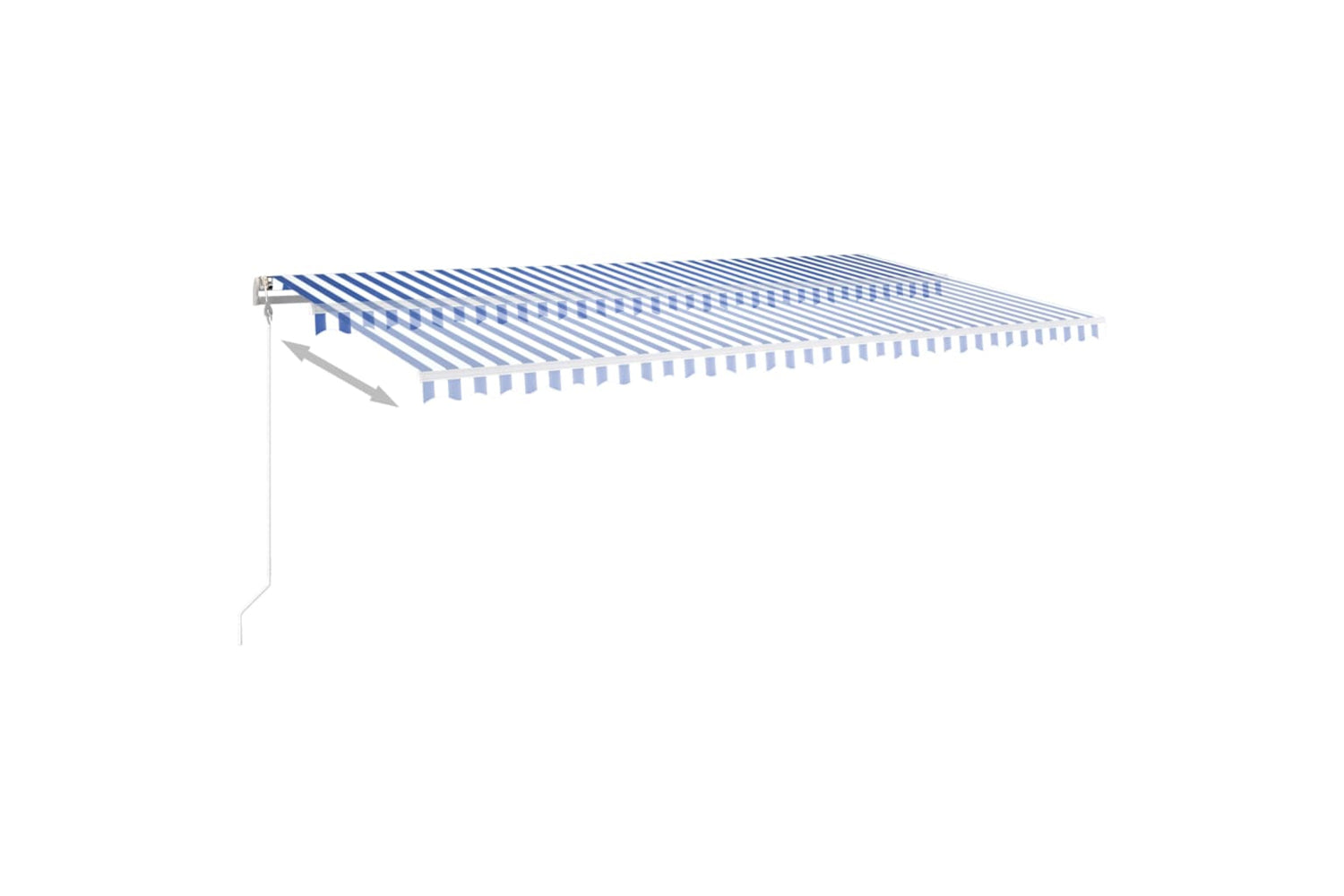 Vidaxl 3070081 Manual Retractable Awning With Led 6x3.5 M Blue And White-5