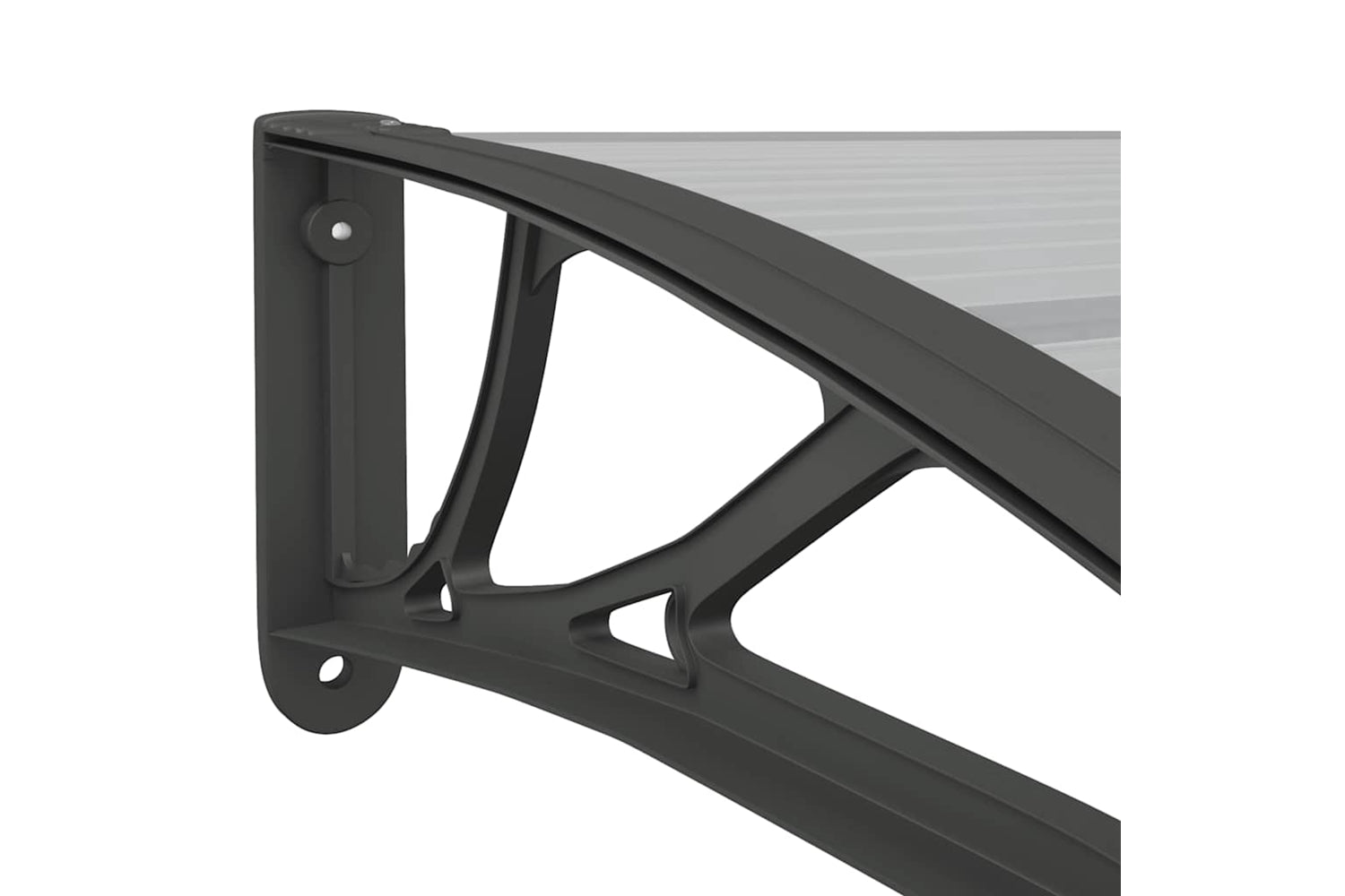 vidaXL 153585 Door Canopy Black And Transparent 80x80cm Polycarbonate-5