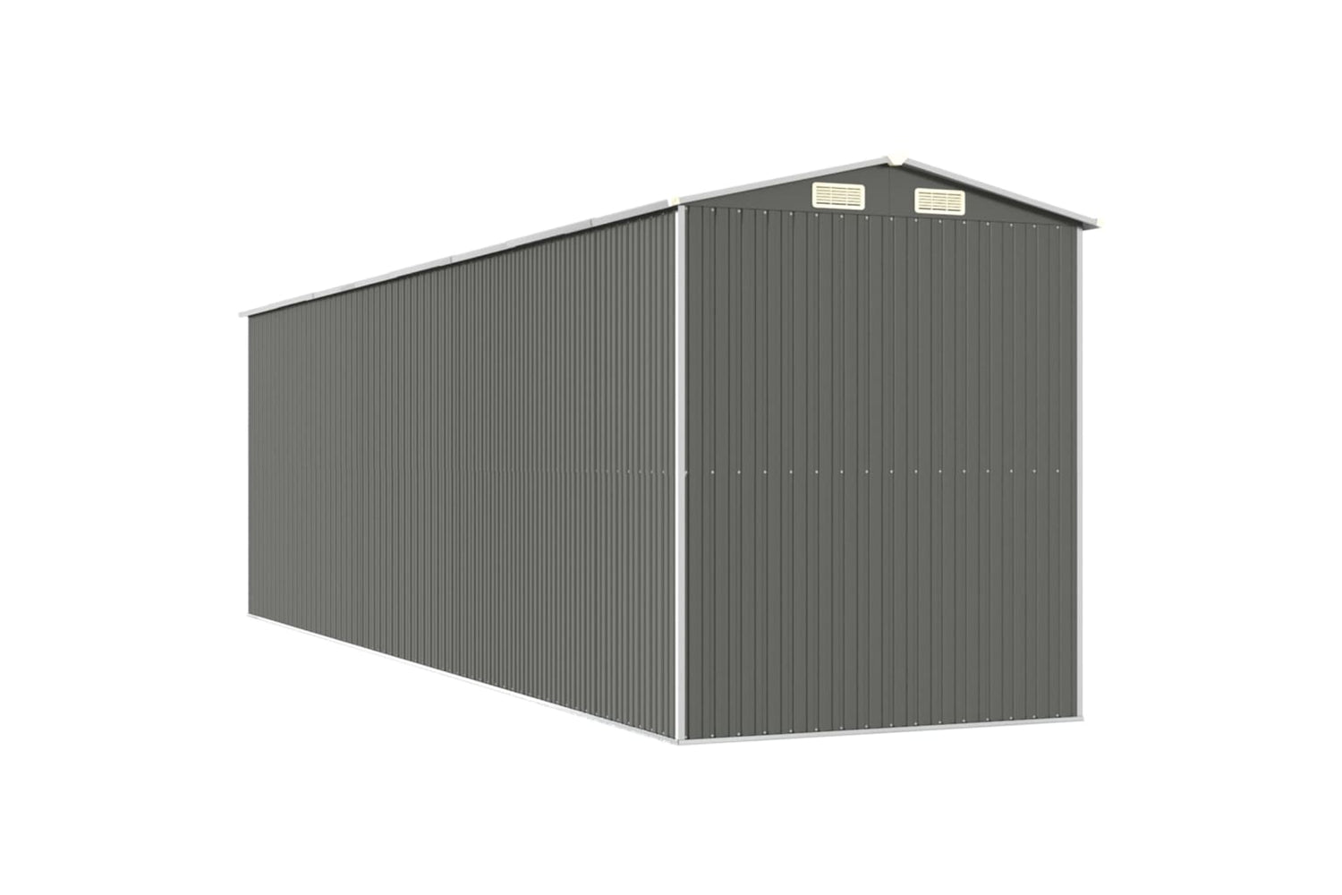 vidaXL 3147444 Garden Shed Light Grey 192x689x223cm Galvanised Steel-5
