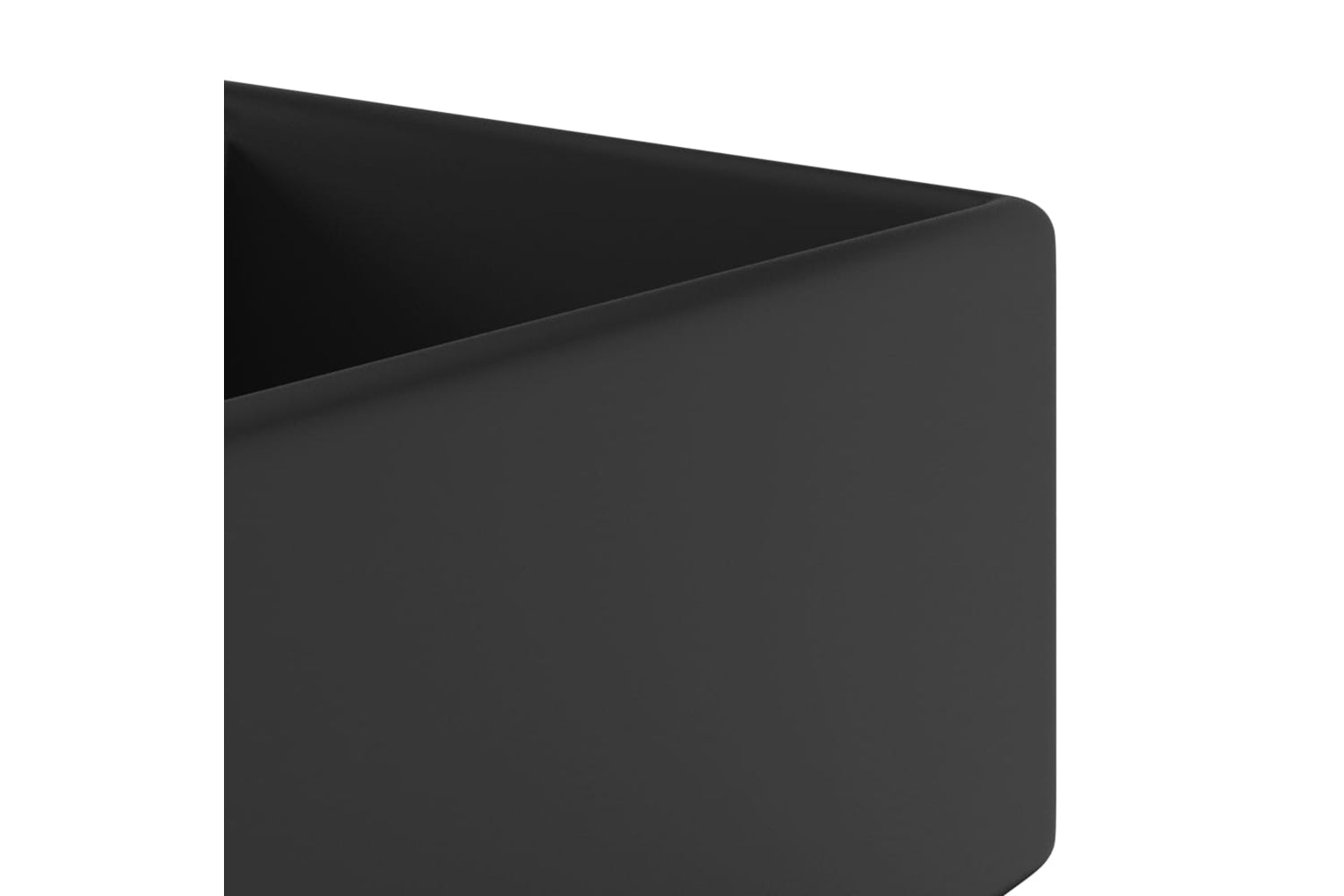 vidaXL 146953 Luxury Basin Overflow Square Matt Black 41x41cm Ceramic-4