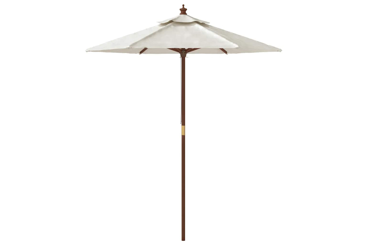 vidaXL 363159 Garden Parasol With Wooden Pole Sand 196x231cm-3