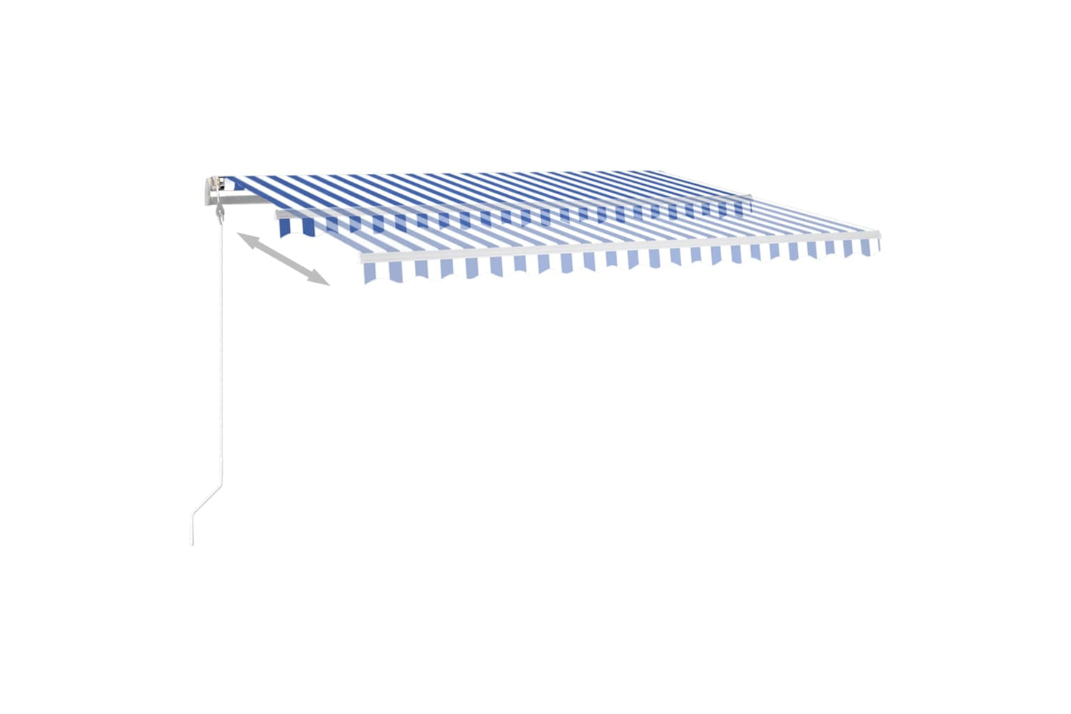 Vidaxl 3070021 Manual Retractable Awning With Led 4x3.5 M Blue And White-5