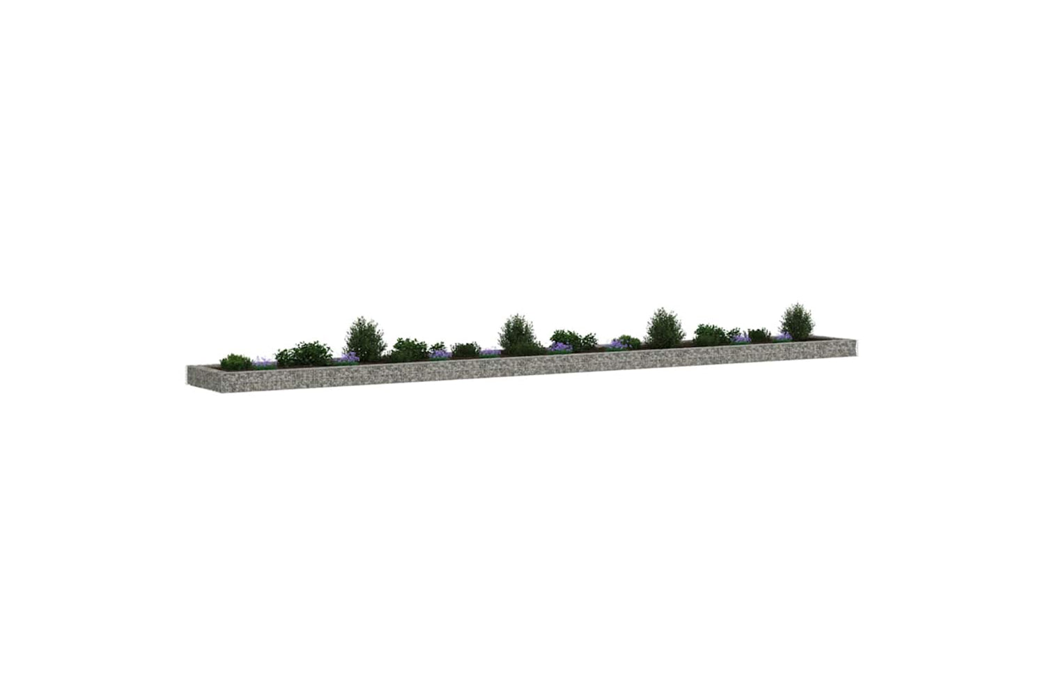 vidaXL 151317 Gabion Raised Bed Galvanised Steel 800x100x20cm-4
