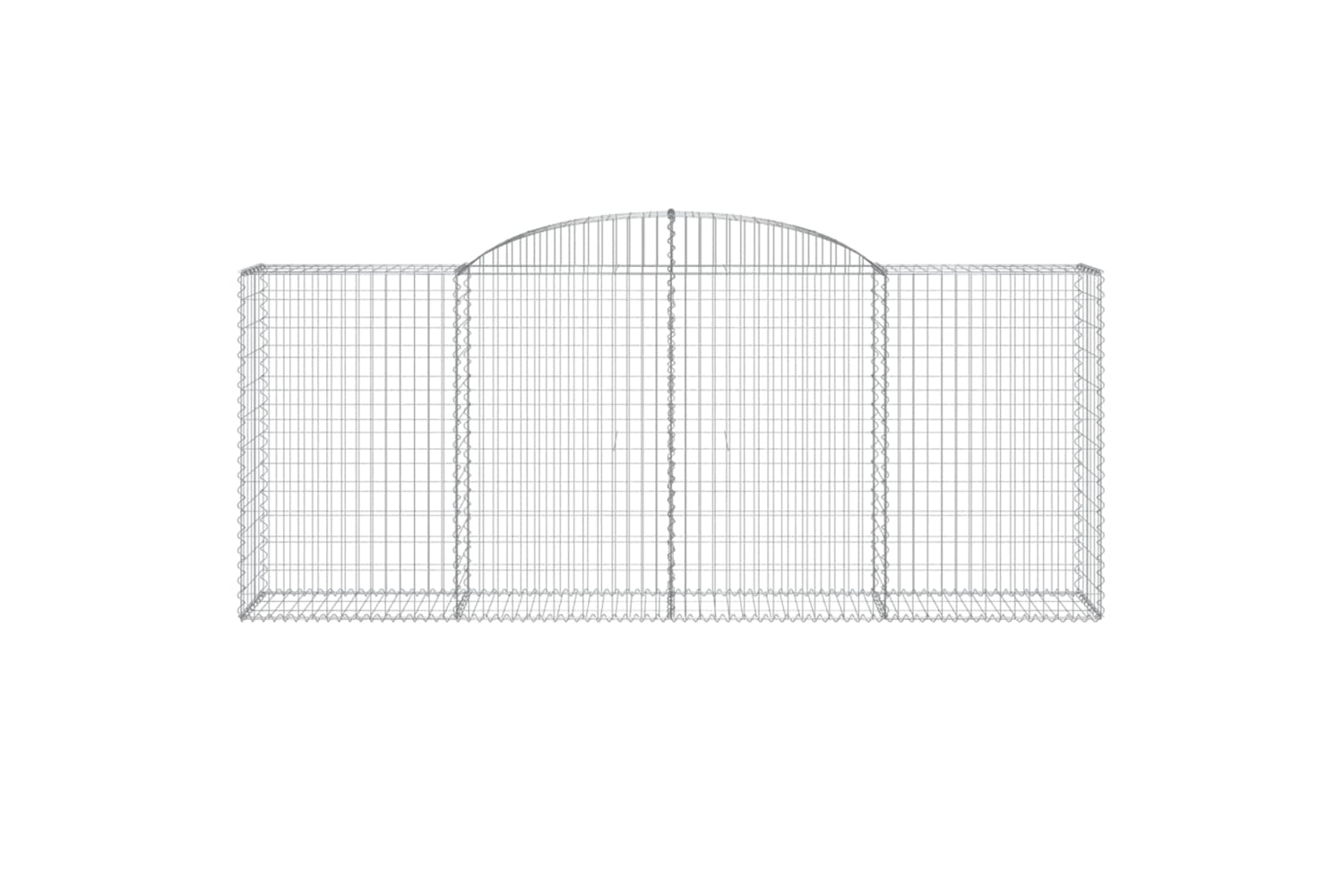 vidaXL 3146720 Arched Gabion Baskets 3 Pcs 300x50x120/140cm Galvanised Iron-3