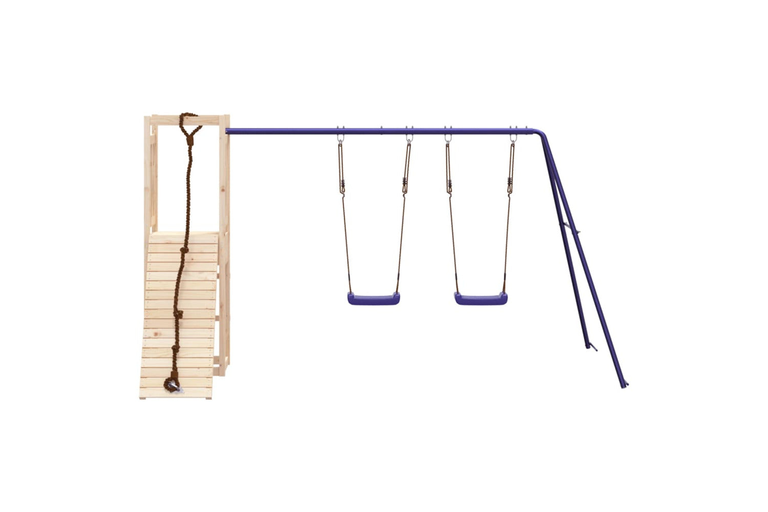 Vidaxl 3155951 Playhouse With Climbing Wall Swings Solid Wood Pine-4