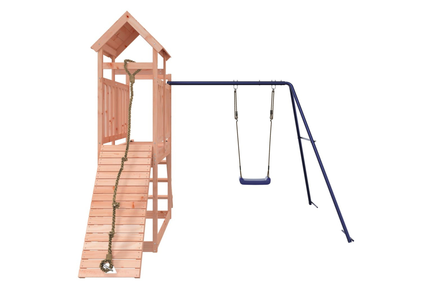 Vidaxl 3155871 Playhouse With Swing Climbing Wall Solid Wood Douglas-4