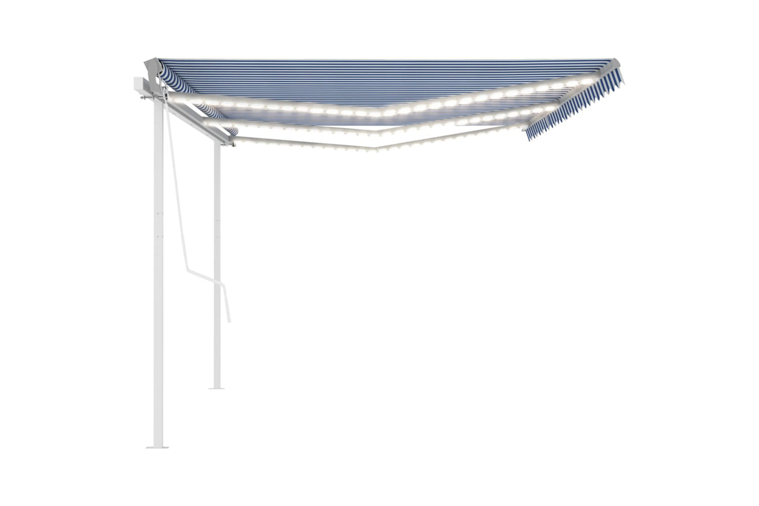 Vidaxl 3070081 Manual Retractable Awning With Led 6x3.5 M Blue And White-4
