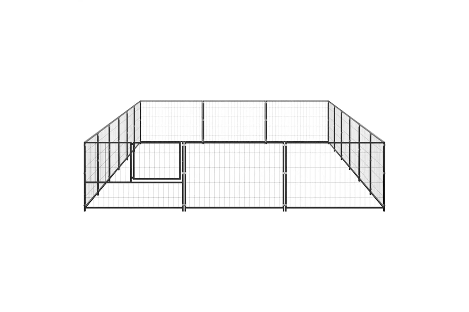 Vidaxl 3082130 Dog Kennel Black 18 M2 Steel-4