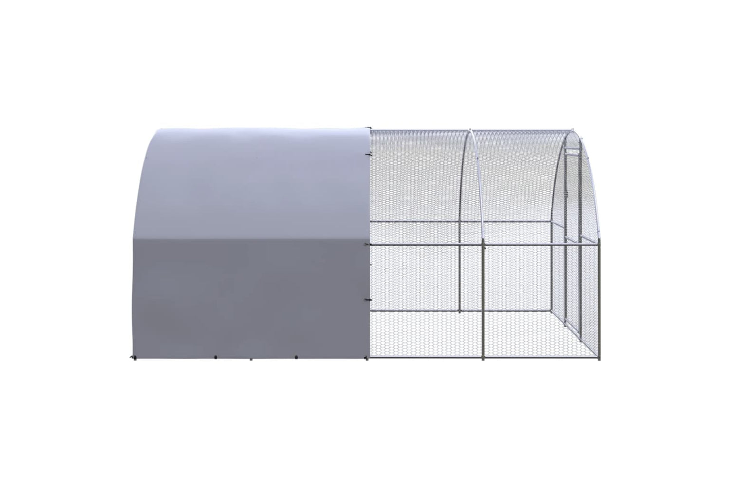 Vidaxl 3095473 Outdoor Chicken Coop 3x4x2 M Galvanised Steel-4
