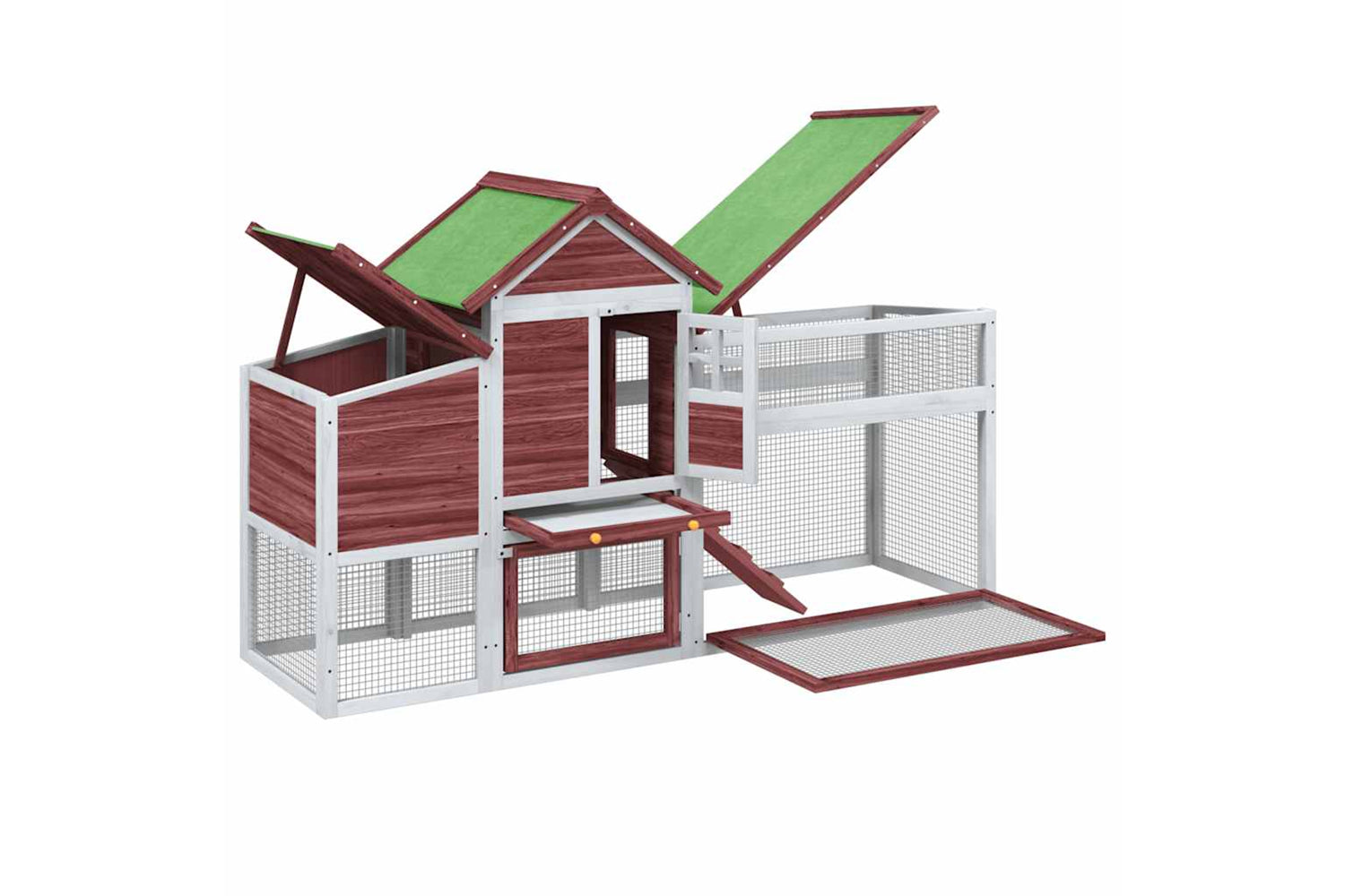 vidaXL 172230 Chicken Coop Mocha 186.5x58.5x113cm Solid Wood Pine-4