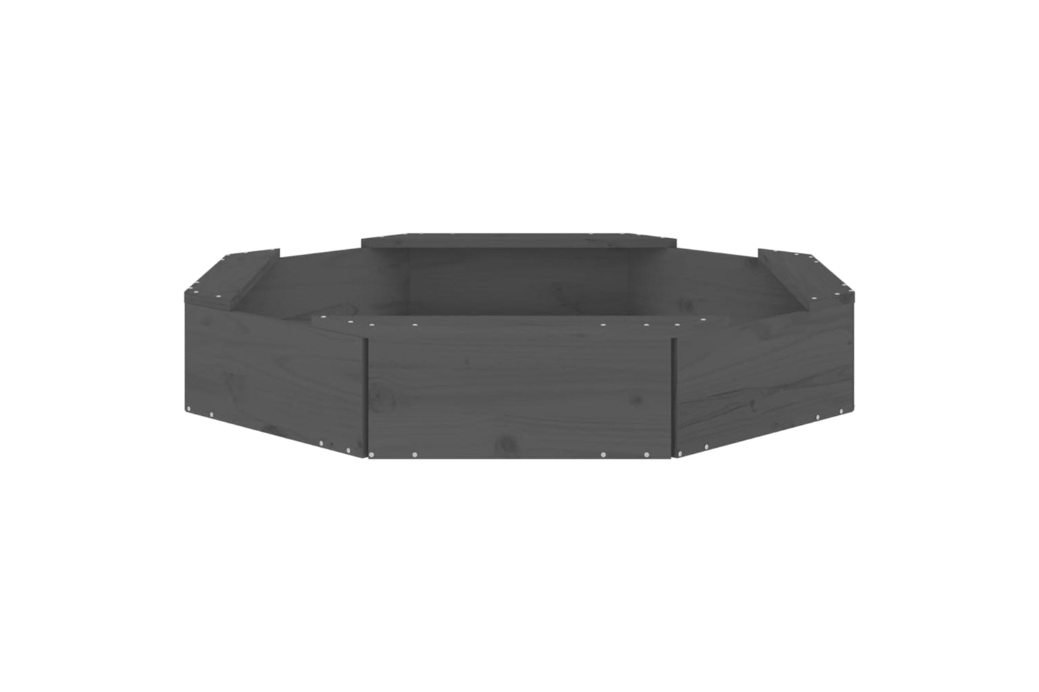 vidaXL 825011 Sandbox With Seats Grey Octagon Solid Wood Pine-4