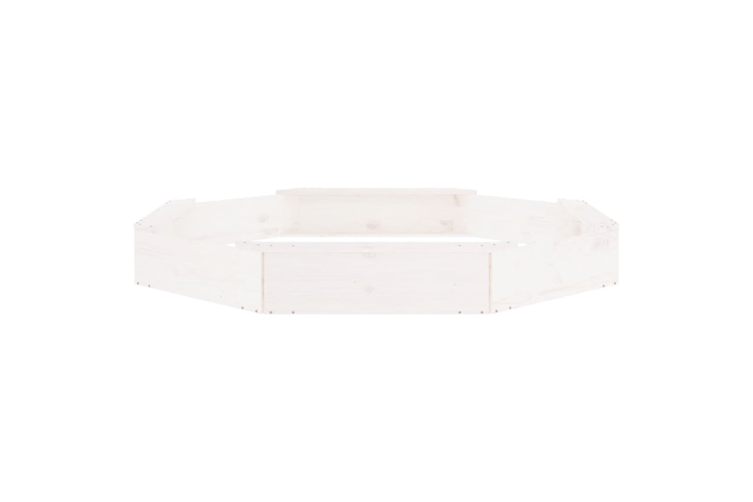 vidaXL 825017 Sandbox With Seats White Octagon Solid Wood Pine-4