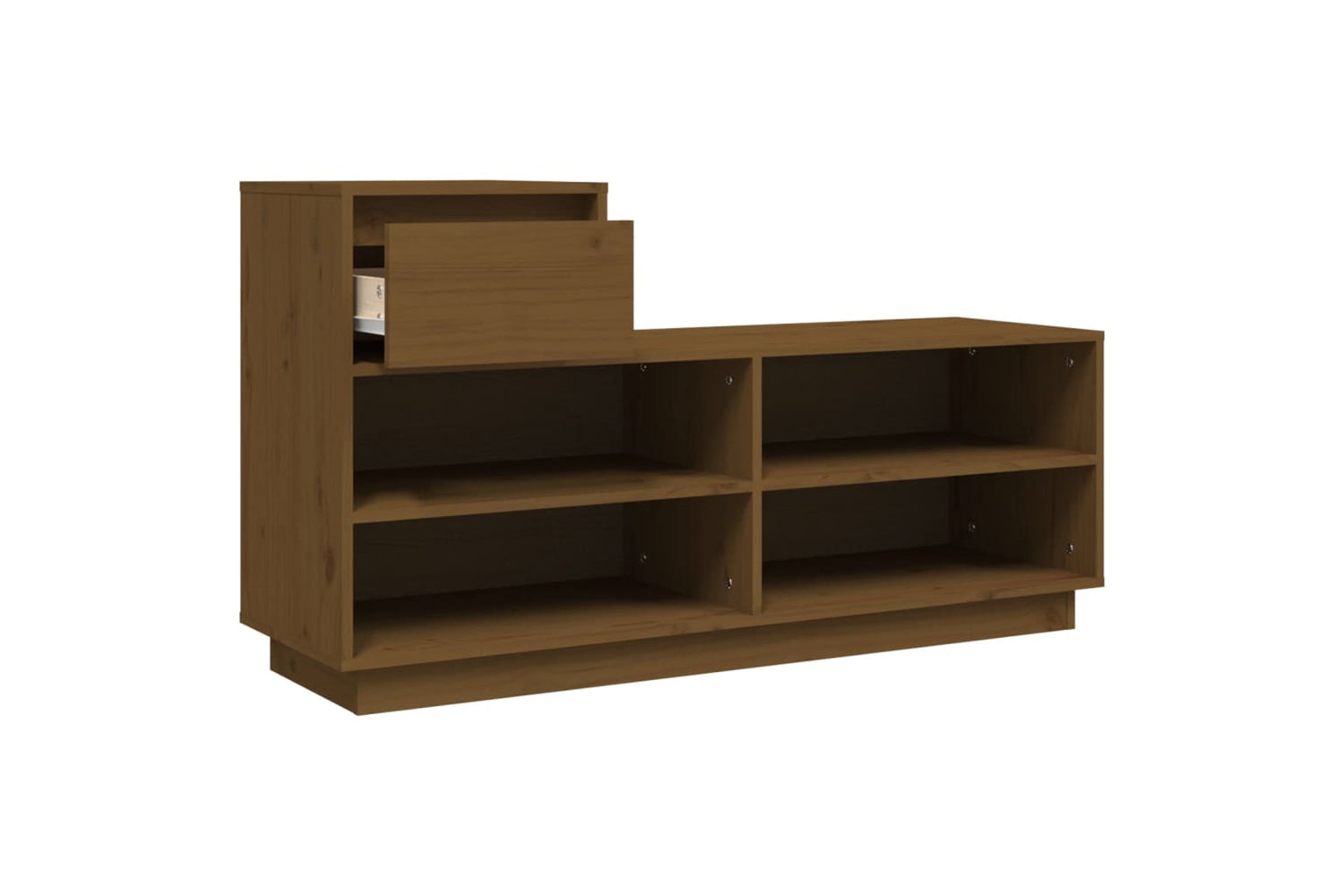 vidaXL 814452 Shoe Cabinet Honey Brown 110x34x61cm Solid Wood Pine-6