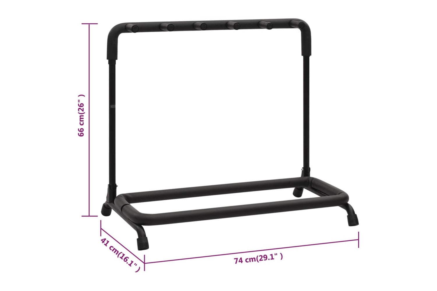 vidaXL 70174 Folding Guitar Stand With 5 Sections Black 74x41x66cm Steel-9