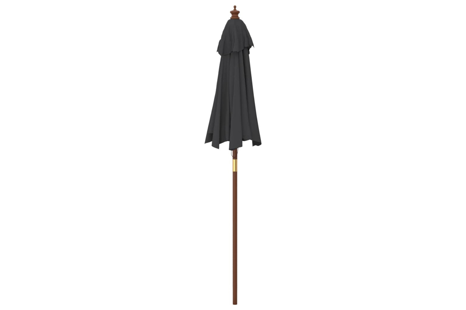 vidaXL 363165 Garden Parasol With Wooden Pole Black 196x231cm-4