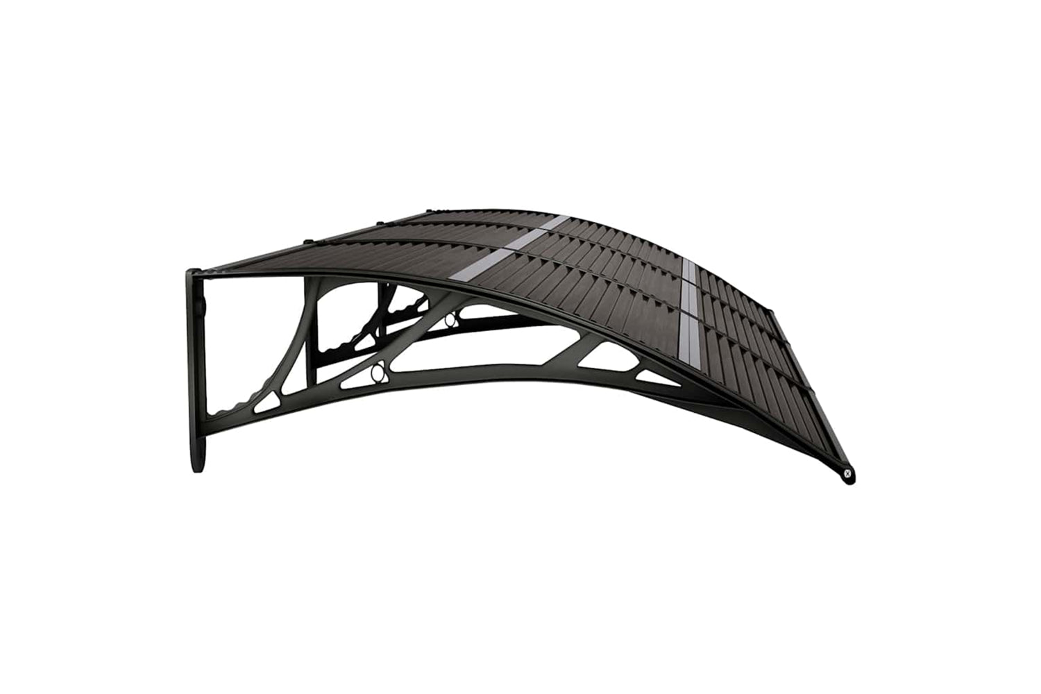 vidaXL 153584 Door Canopy Black 300x80cm Polycarbonate-4