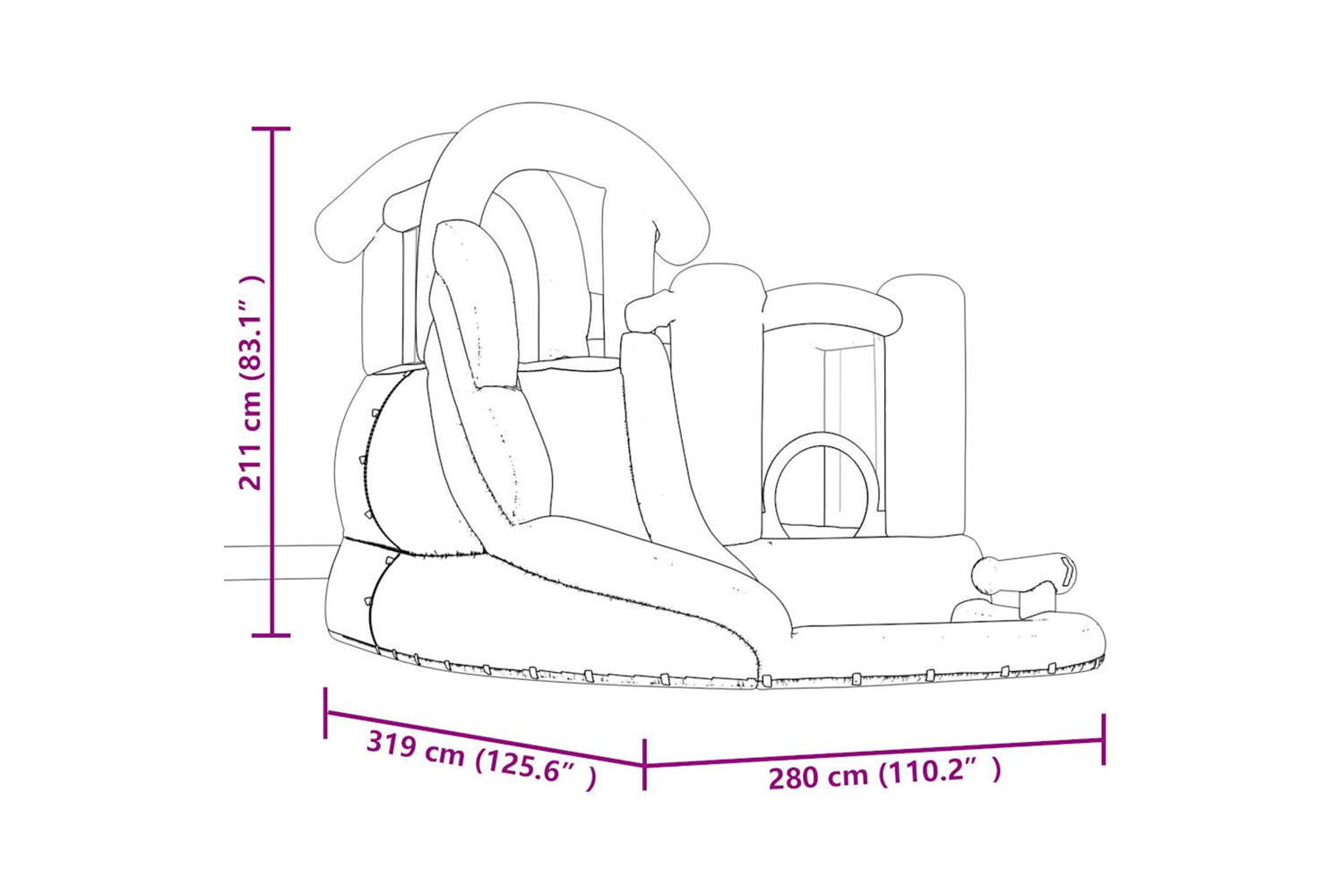 Happy Hop - 94242 Bouncy Castle With Slide And Splash Pool 280x319x211 Cm-7