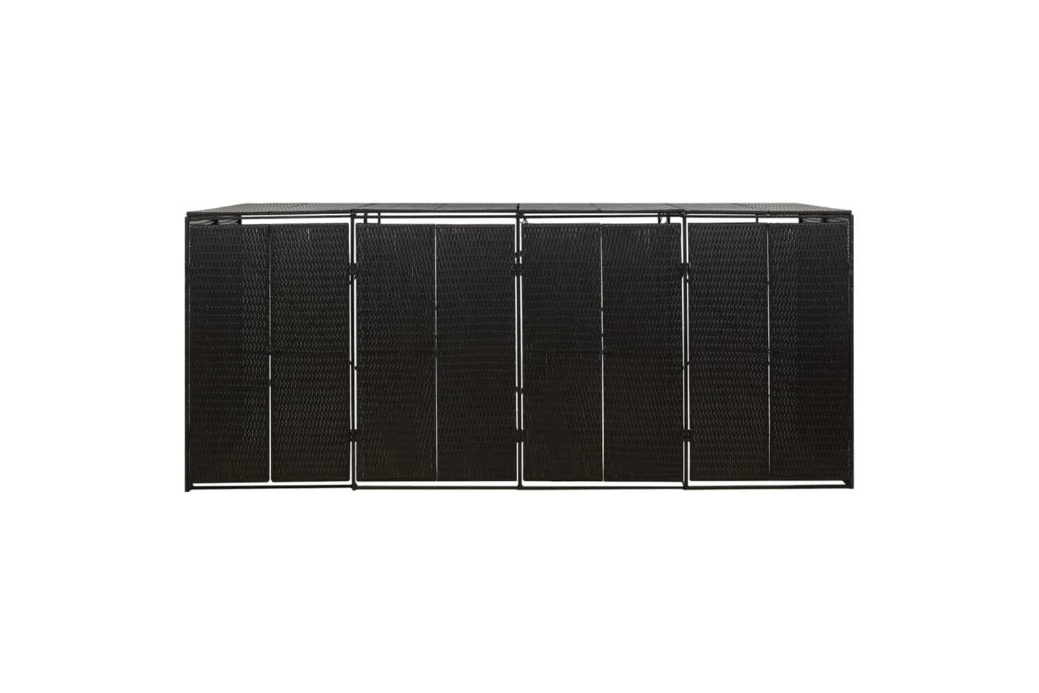 vidaXL 319863 Quadruple Wheelie Bin Shed Black 274x80x117cm Poly Rattan-4
