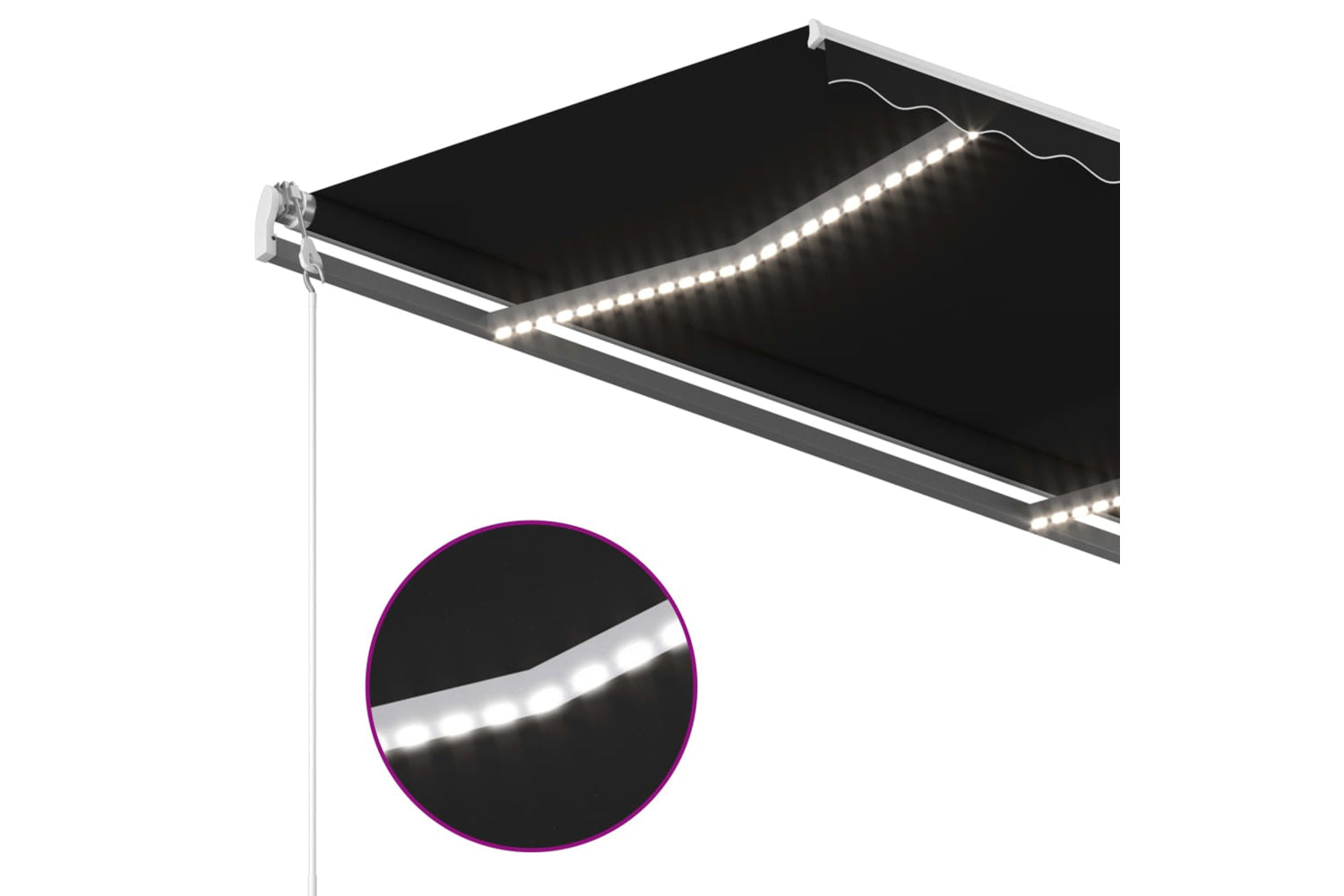 Vidaxl 3070024 Manual Retractable Awning With Led 4x3.5 M Anthracite-6