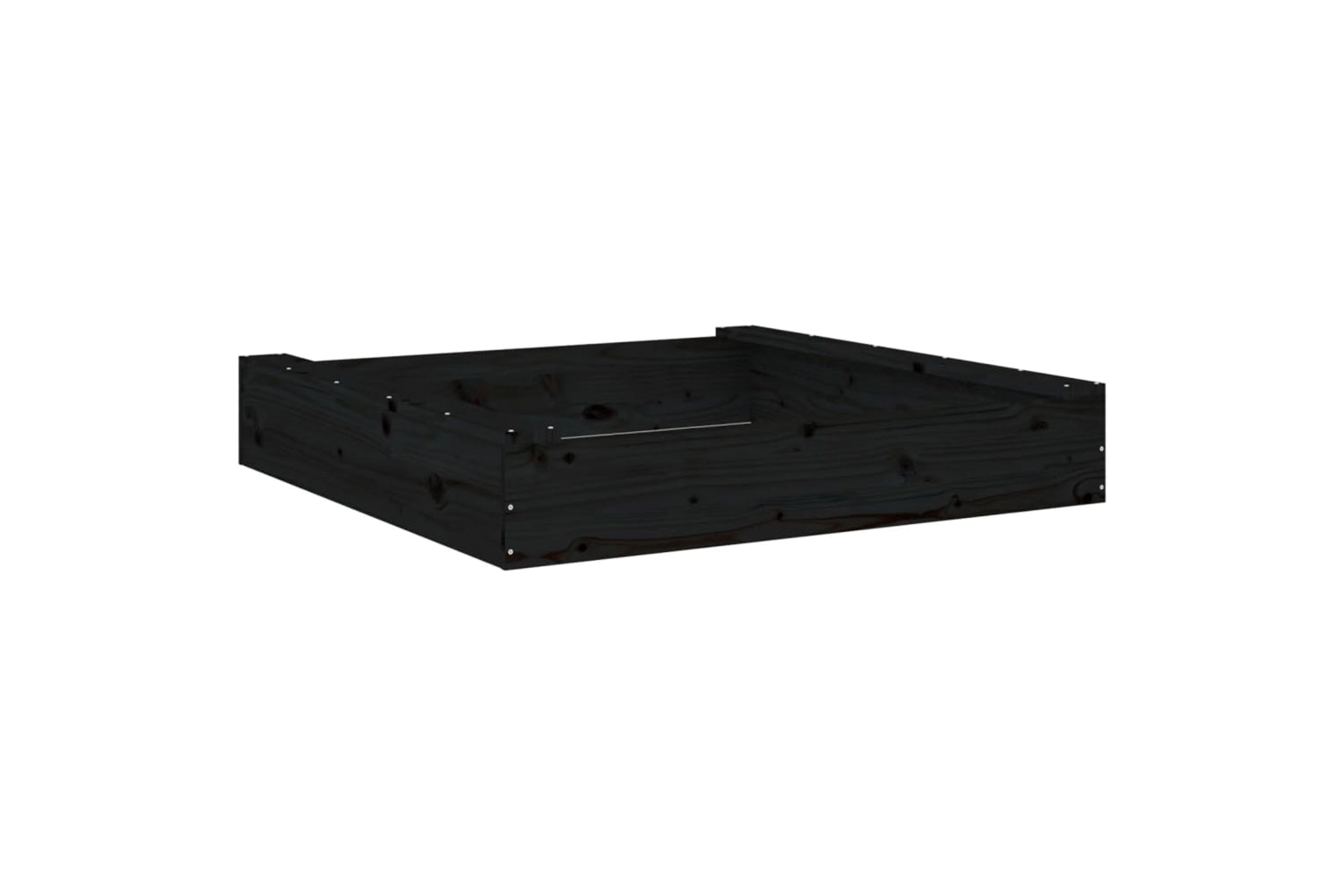 vidaXL 825034 Sandbox With Seats Black Square Solid Wood Pine-5