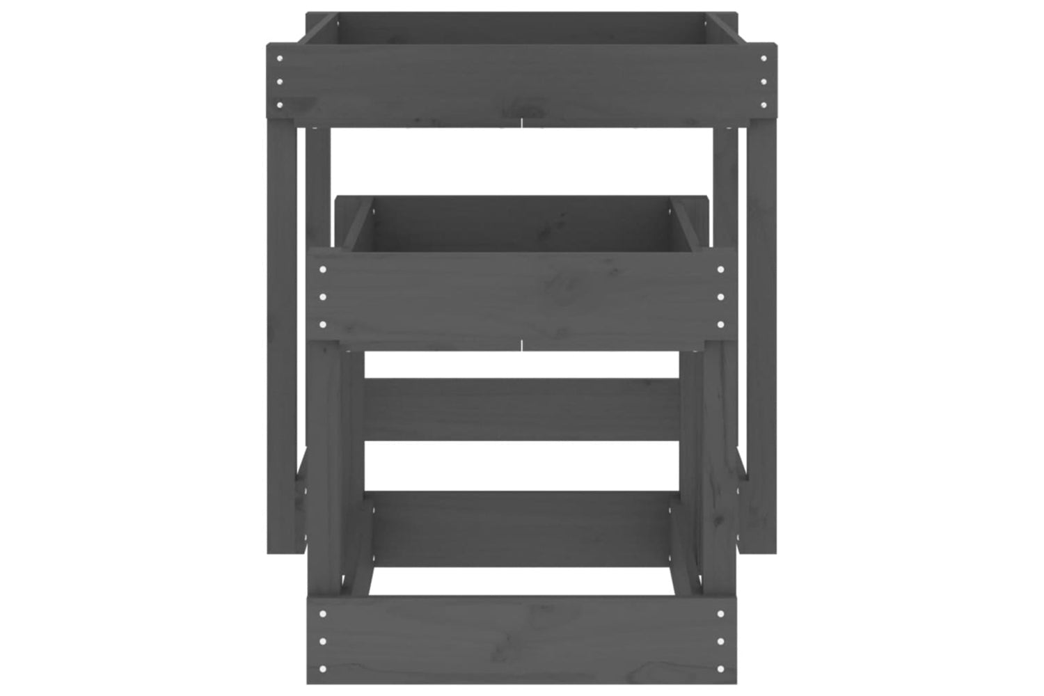 vidaXL 825053 Sand Tables 2 Pcs Grey Solid Wood Pine-4
