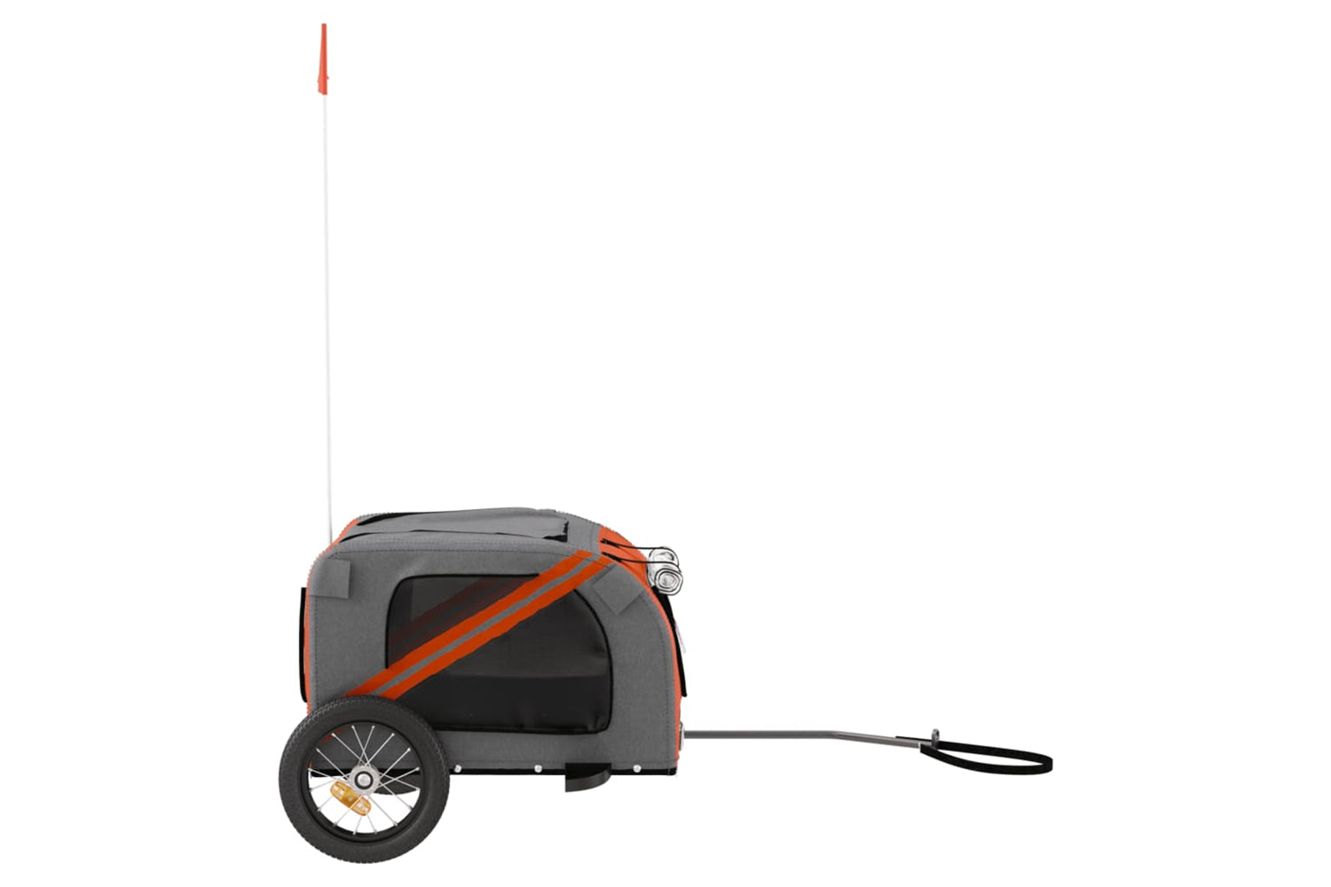Vidaxl 93865 Pet Bike Trailer Orange And Grey Oxford Fabric And Iron-4
