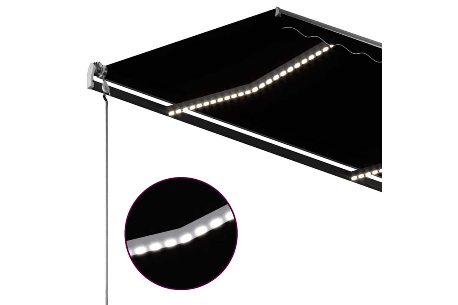 Vidaxl Manual Retractable Awning With Led 300x250 Cm Anthracite-7