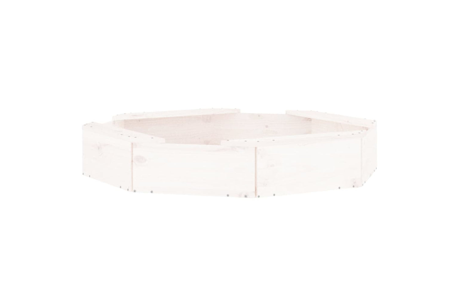 vidaXL 825010 Sandbox With Seats White Octagon Solid Wood Pine-5
