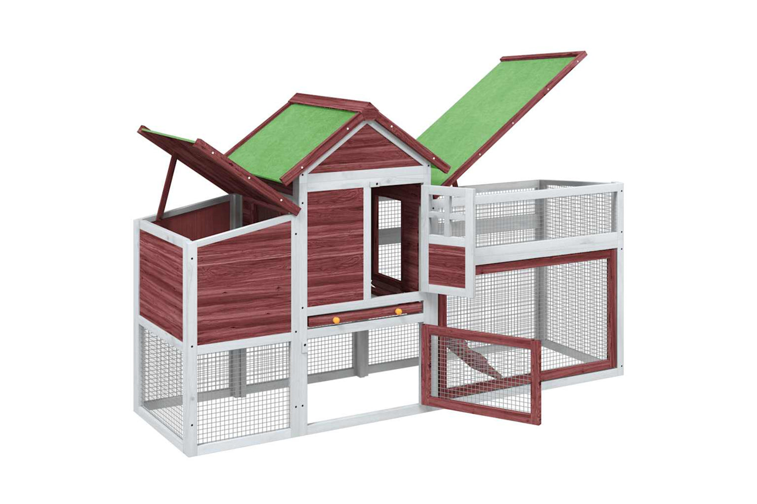 vidaXL 172230 Chicken Coop Mocha 186.5x58.5x113cm Solid Wood Pine-3