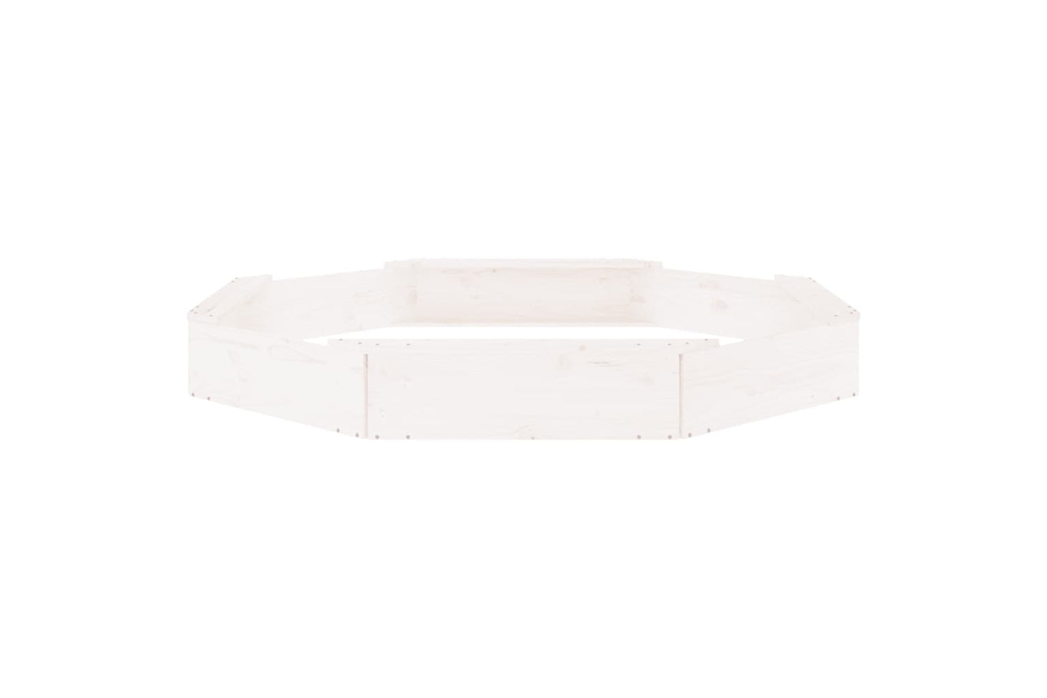 vidaXL 825017 Sandbox With Seats White Octagon Solid Wood Pine-3