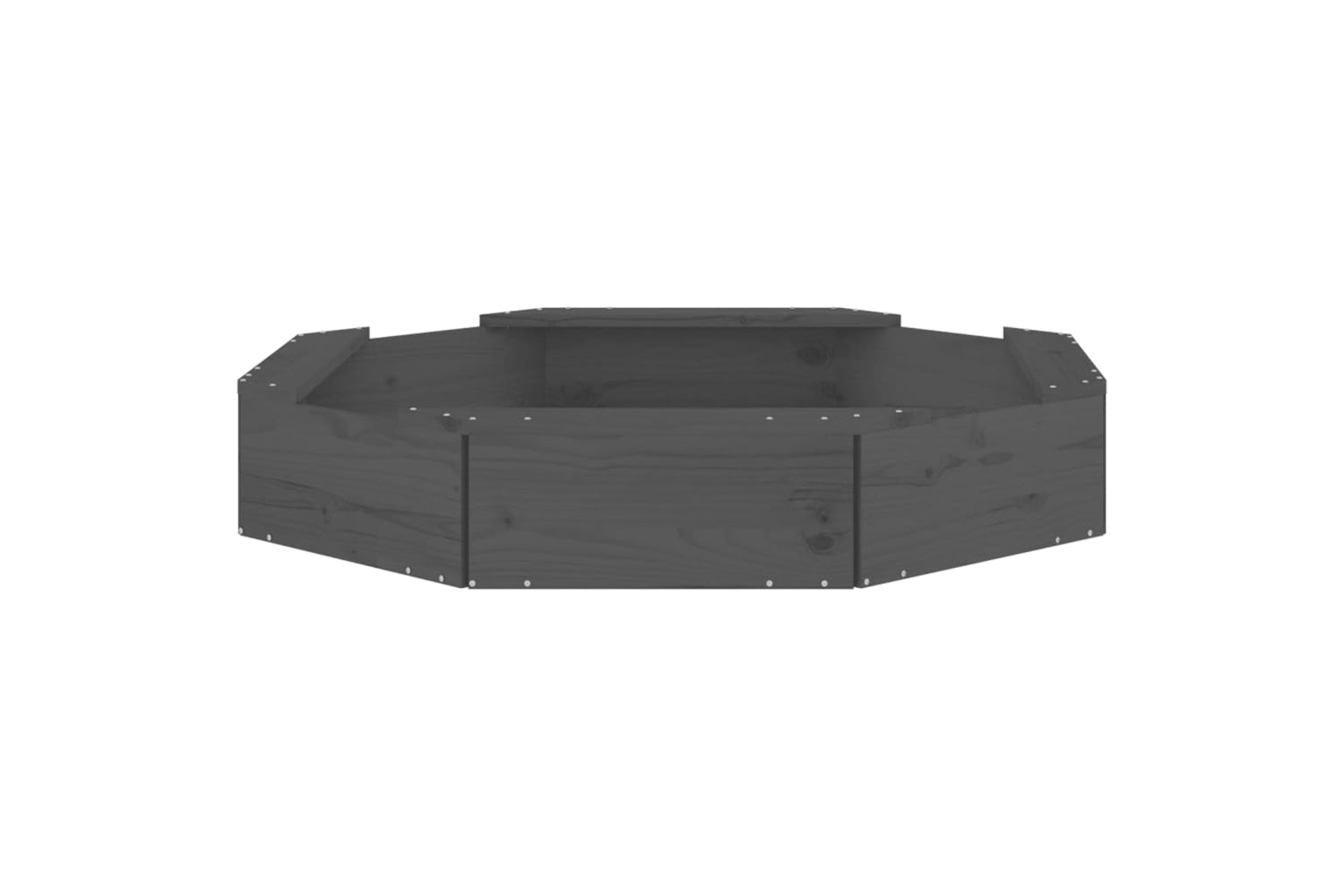 vidaXL 825011 Sandbox With Seats Grey Octagon Solid Wood Pine-3