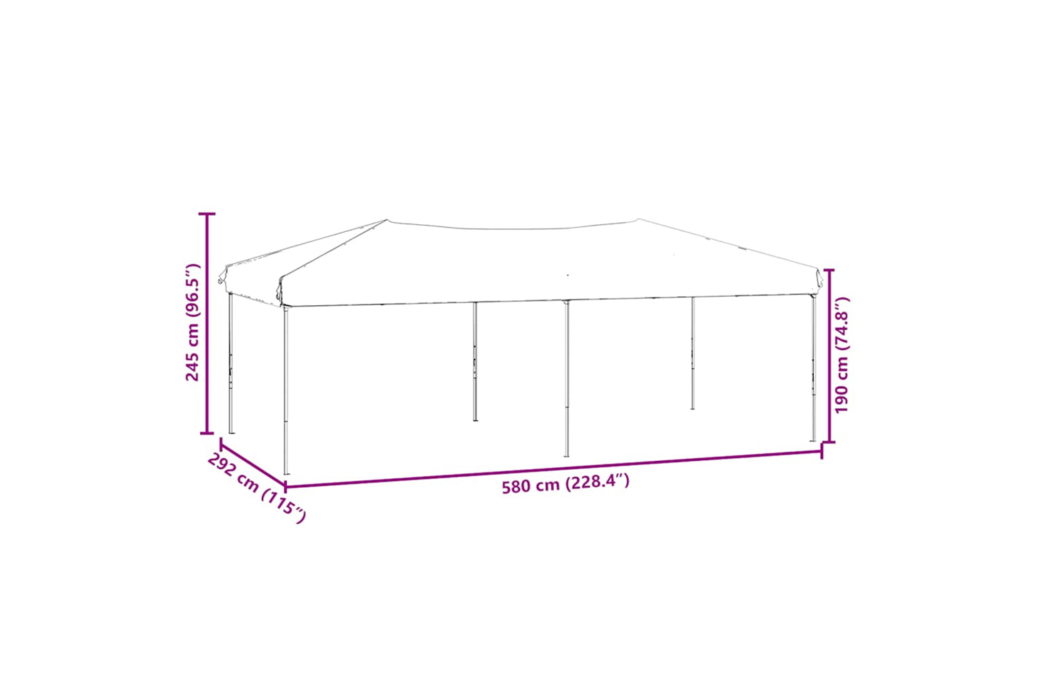 Vidaxl 93544 Folding Party Tent With Sidewalls Anthracite 3x6 M-8