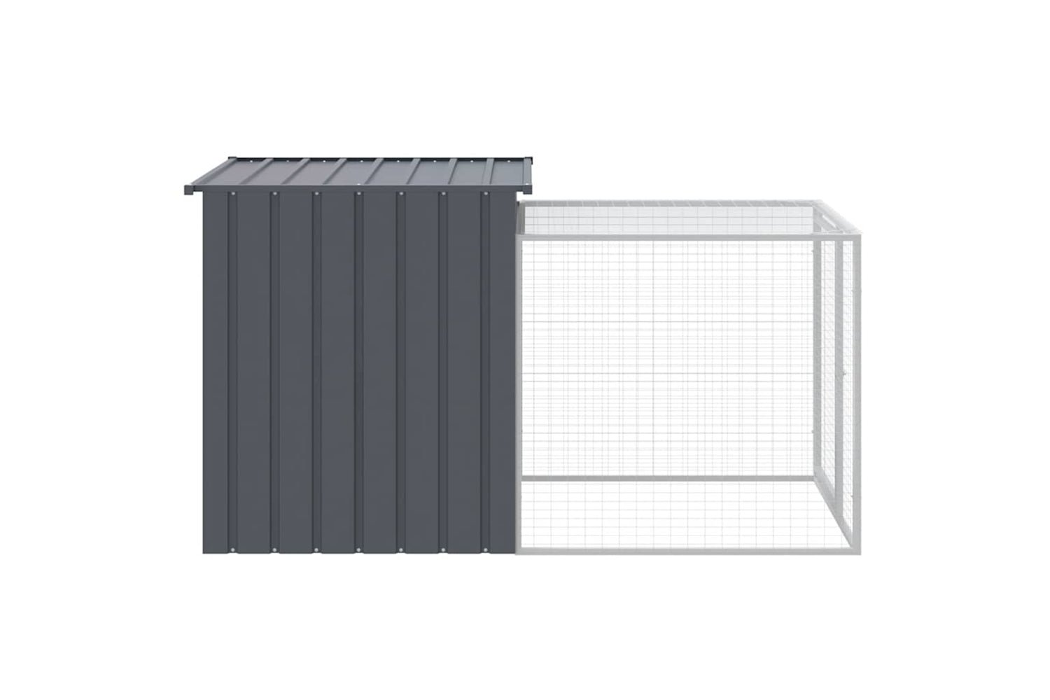 Vidaxl Chicken Cage With Run Anthracite 110x201x110 Cm Galvanised Steel-3