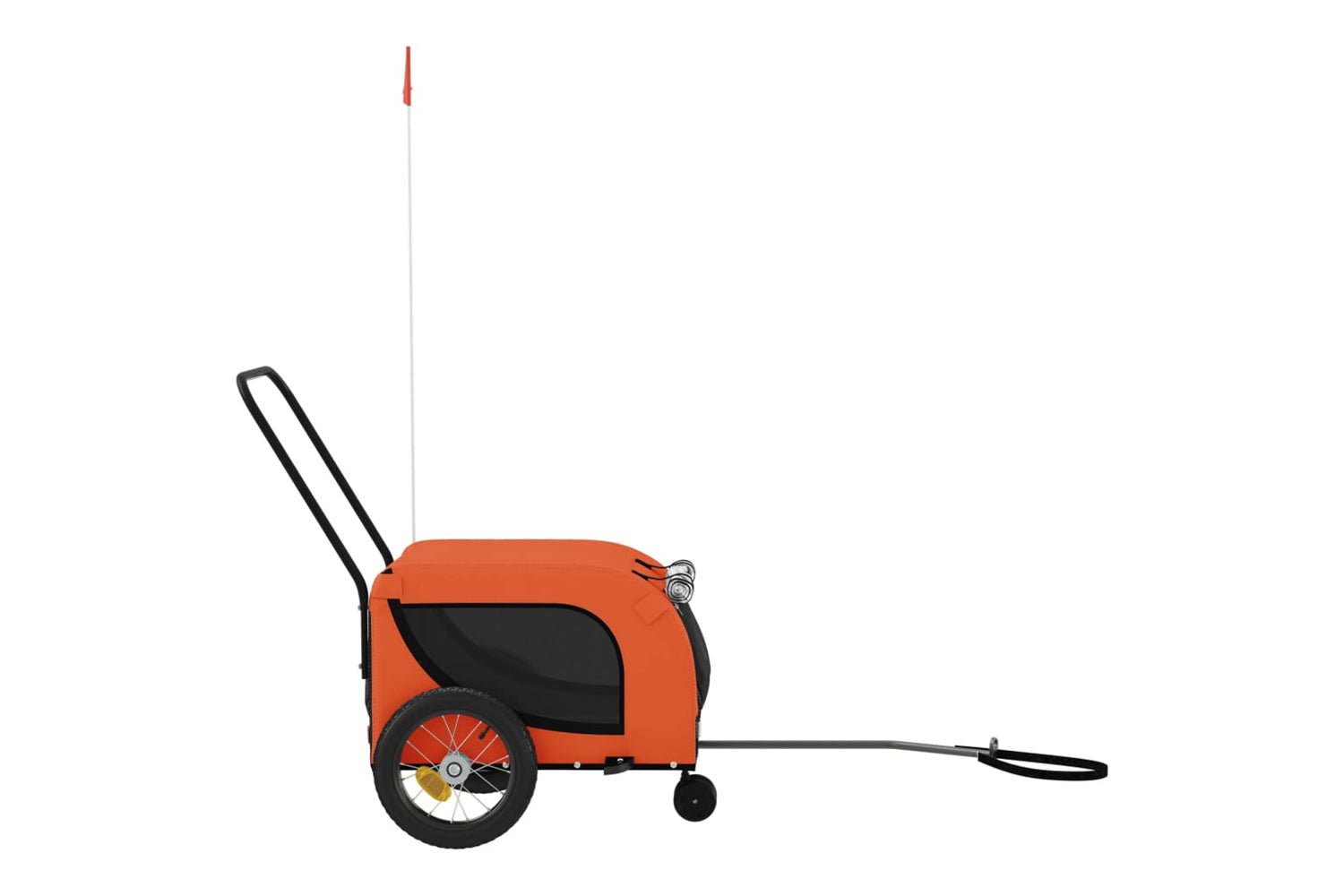 Vidaxl 94012 Pet Bike Trailer Orange And Black Oxford Fabric And Iron-4