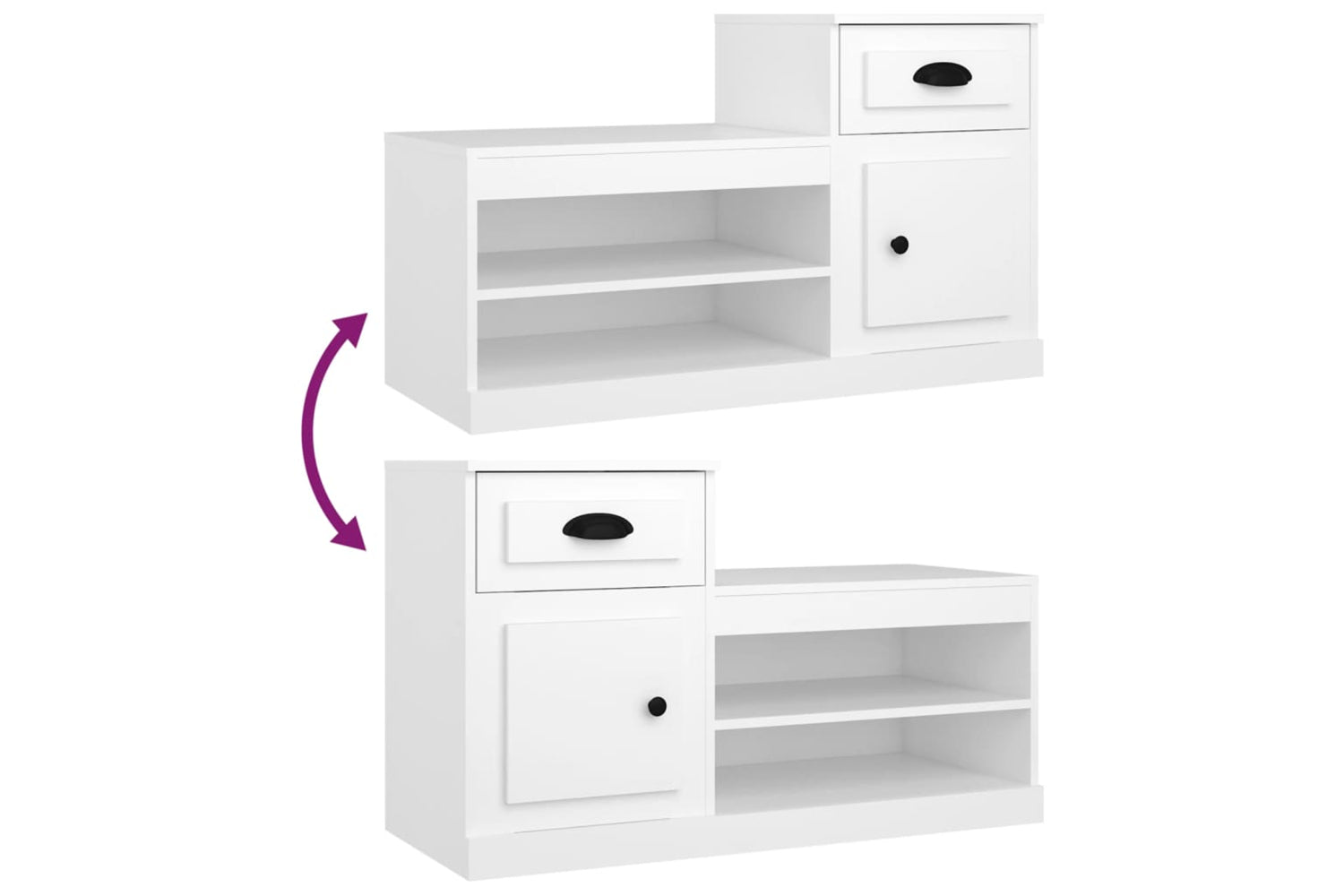 vidaXL 816416 Shoe Cabinet White 100x42x60cm Engineered Wood-8