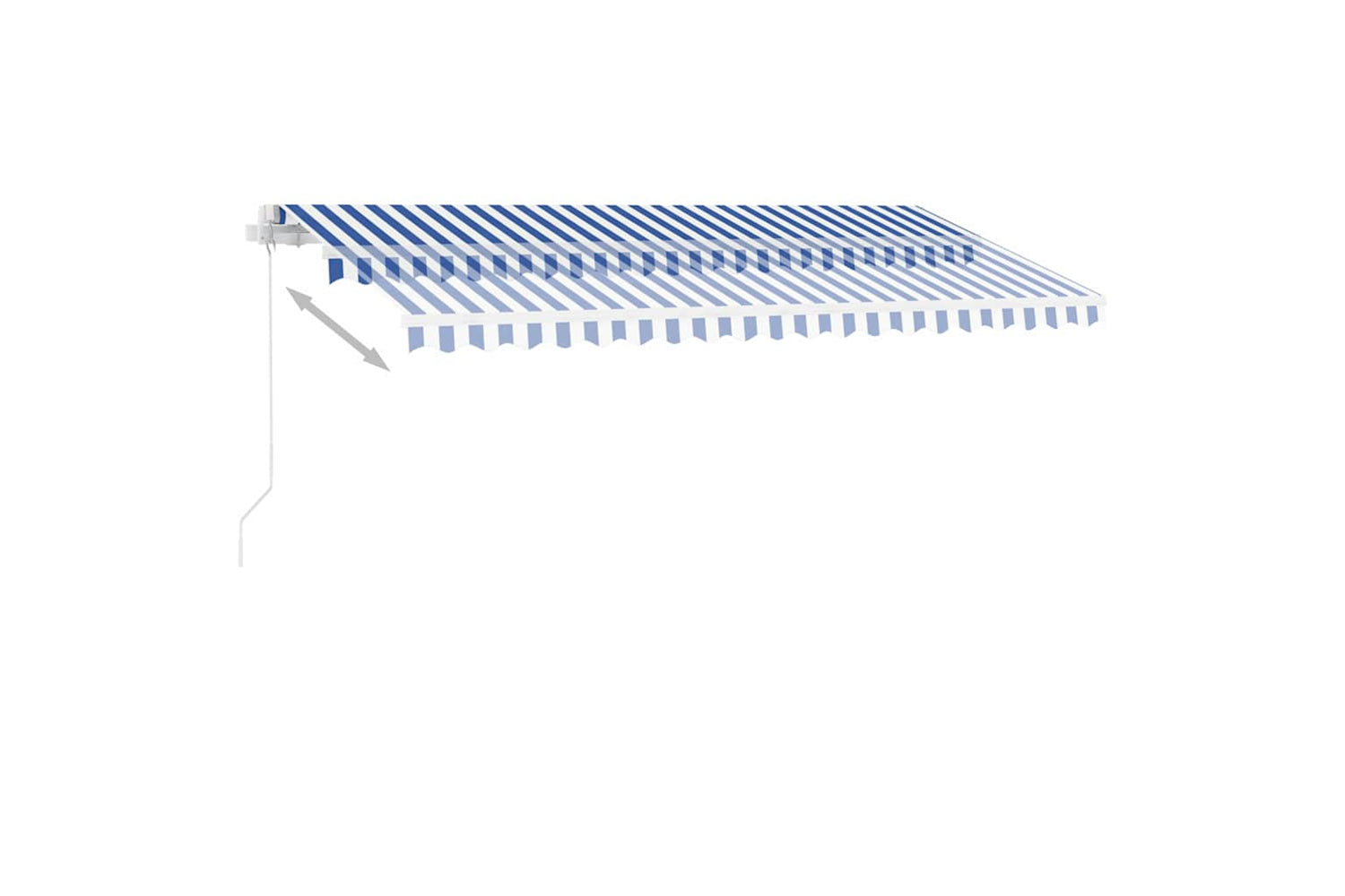vidaXL 3069616 Freestanding Manual Retractable Awning 400x350cm Blue/white-5