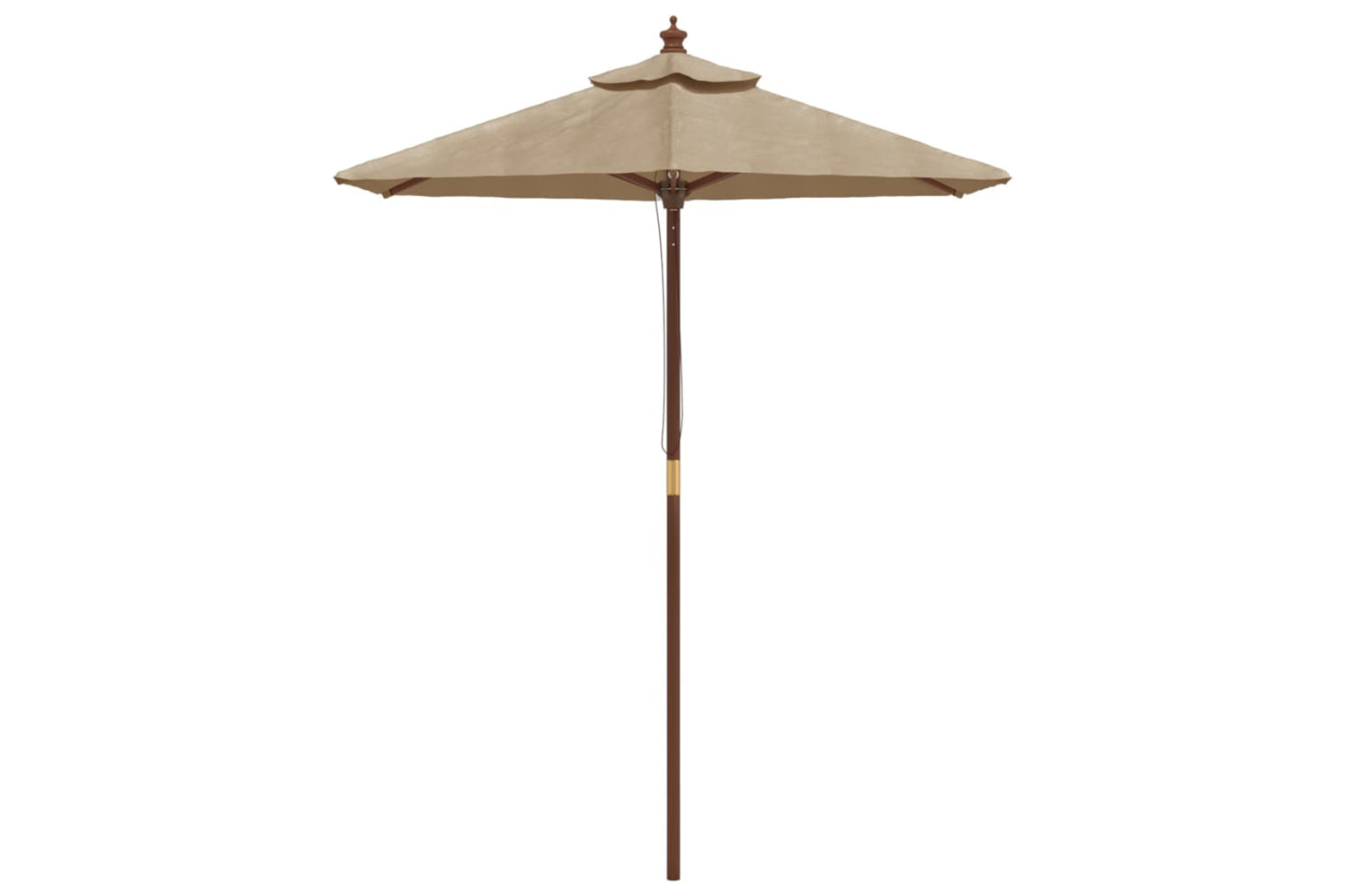 vidaXL 363162 Garden Parasol With Wooden Pole Taupe 196x231cm-2