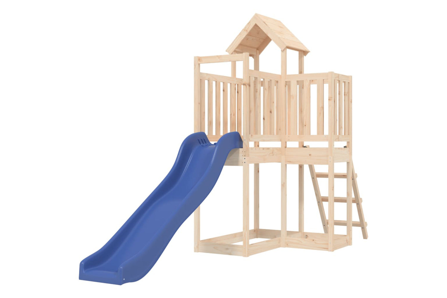 Vidaxl 3155828 Playhouse With Slide Solid Wood Pine-3