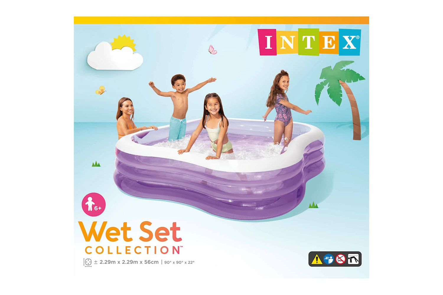 Intex 91528 Intex Swim Center Pool Beach Wave 229x229x56 Cm 57495np-4