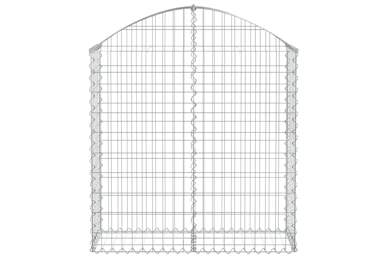 vidaXL 153425 Arched Gabion Basket 100x30x100/120cm Galvanised Iron-2